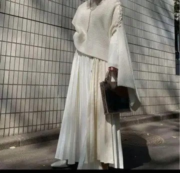 아메리빈티지 denim like pleats skirt 플리츠 스커트