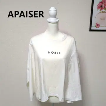 APAISER NOBLE 로고 화이트 반소매 티셔츠 면 100%