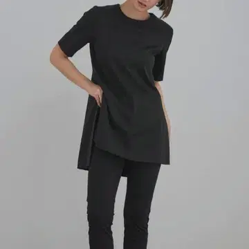 루필 하이 스트레치 분또 블라우스 네이비