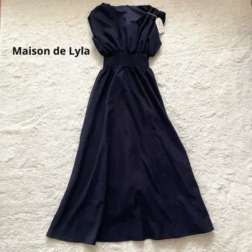 Maison de lyla 허리 리브 플레어 원피스 네이비 미사용품