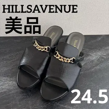 새상품급 힐즈 애비뉴 HILLSAVENUE 뮬 가죽 체인 포함