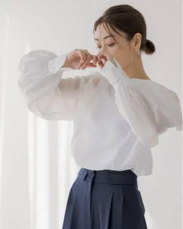 regleam 시어 블라우스 화이트