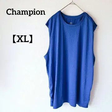 새상품급 Champion [XL] 챔피언 슬리브리스 티셔츠 블루