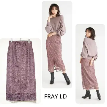 미사용 택 포함 FRAY I.D 히트 컷 플라워 스커트
