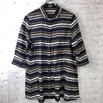 SONIA RYKIEL 레트로 모드 구제 의류 보더 핀턱 셔츠