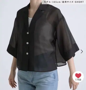 로리즈팜 시어치킨 셔츠 블랙 숏 기장