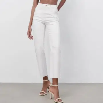 ZARA 자라 화이트 청바지 High Rise Mini Flare