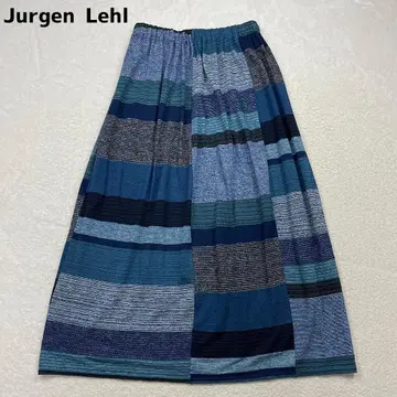 Jurgen Lehl 니트 롱 스커트 멀티 컬러 패치워크