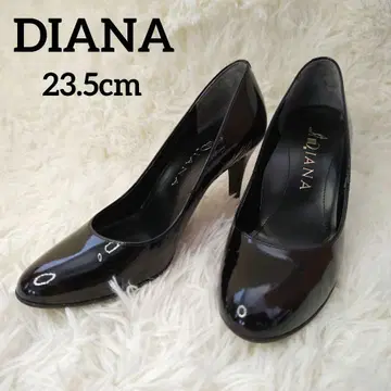 다이애나 에나멜 블랙 스틸레토 펌프스 23.5cm 힐 8cm 출퇴근용