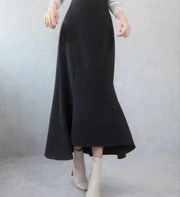 하이 웨스트 레이스업 머메이드 스커트