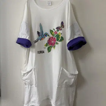 90s USA제 빈티지 원피스 티셔츠 벌새 애니멀 레어
