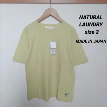 NATURAL LAUNDRY 올드 간이 침대 소매 크루넥 티셔츠