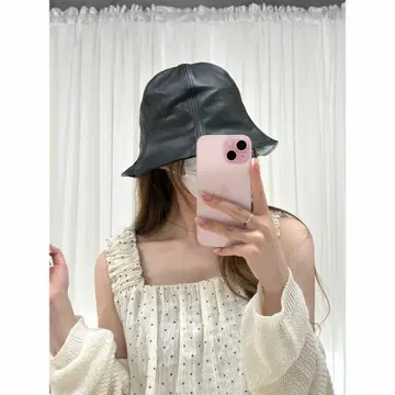 귀여운 버킷 햇 튤립햇 블랙