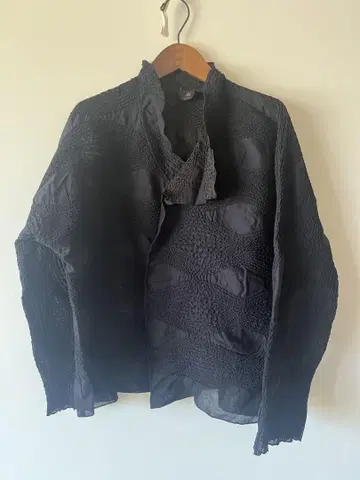 천 블랙 겉옷 숏 기장
