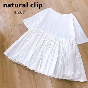 natural clip 개더링이 많은 튜닉 블라우스
