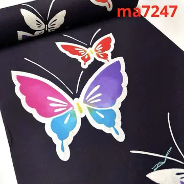 ma7247 유카타 옷감 면100% 나비 패턴 미재단 기장 리메이크 원단