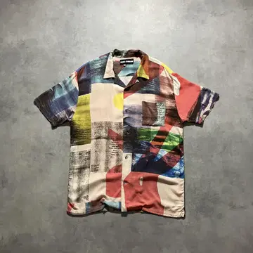 16SS DOUBLE RAINBOUU 올 패턴 레이온 알로하 셔츠 L