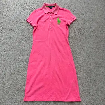 랄프 로렌 폴로 셔츠 원피스 반팔 핑크 빅 포니