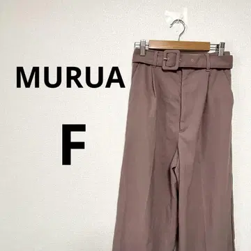 MURUA 무루아 슬랙스 스트레이트 팬츠 벨트 포함 루즈핏 핑크