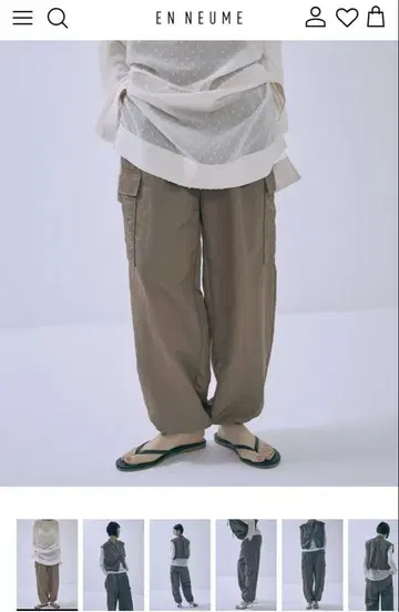 EN NEUMENylon Twill Cargo Pants 브라운