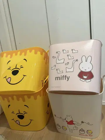곰돌이 푸 미피 바스켓 완구 보관함