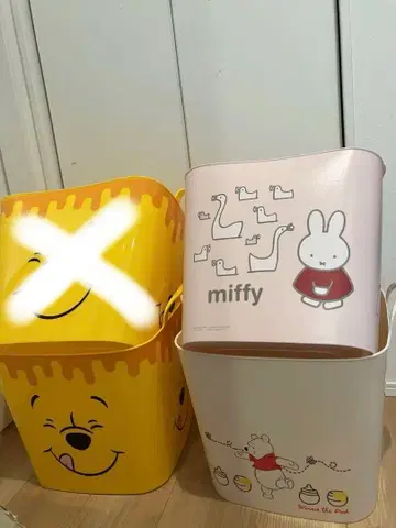 곰돌이 푸 미피 바스켓 완구 수납함 3개 세트