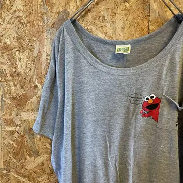 AE8460 SESAME STREET 반팔 티셔츠 그레이 여성용 4L