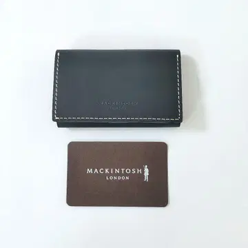 미사용품 MACKINTOSH LONDON 컴팩트 지갑 네이비 천연 가죽