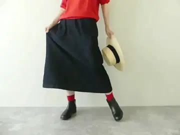 SARAHWEAR 인디고 데님 페인터 스커트 (C21741)