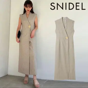 SNIDEL 스나이델 버튼 내로우 원피스 베이지 사이즈 0