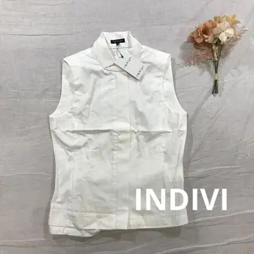INDIVI 인디비 화이트 슬리브리스 자켓 베스트 베스트 38