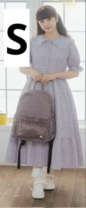택 포함 새상품 시마무라 아오키 미사코 깅엄 체크 원피스
