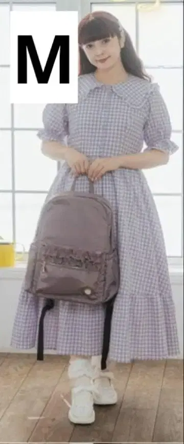 시마무라 아오키 미사코 깅엄 체크 원피스