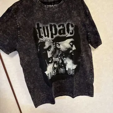 2PAC 그래픽 티셔츠 L 사이즈 다크 그레이
