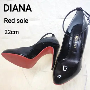 컨디션 최상] DIANA 펌프스 에나멜 레드 밑창 스트랩 22 결혼식