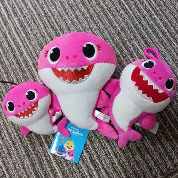 baby shark 베이비 샤크 봉제 인형 3종 세트 핑크
