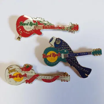 Hard Rock Cafe 기타 고유명사 핀 배지 3개 세트