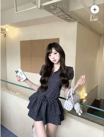 앤드왕 더블 프릴 미니 드레스