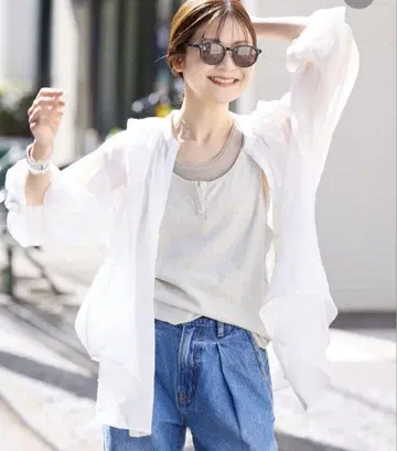 SLOBE IENA 라미 스키퍼 셔츠 화이트