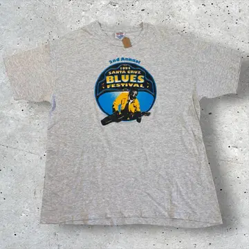 90s Hanes 헤인즈 티셔츠 XL 산타크루즈 블루스 구제 의류