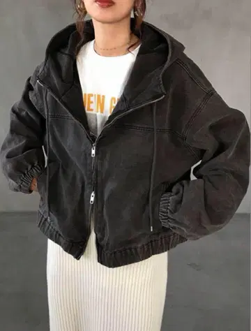 빈티지풍 더블 지퍼 후드티 여성용 남성용 스트릿