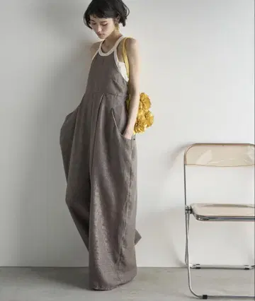 THE YOn 린넨 라이크 바이컬러 파이핑 아메스리 올인원