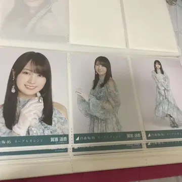 노기자카46 카키 하야카 브로마이드 네이블 오렌지