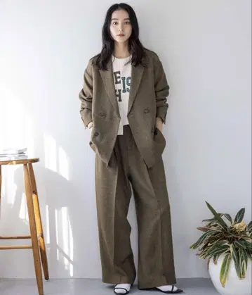 멜란지 트윌 와이드 팬츠 LOWRYS FARM 로리즈팜