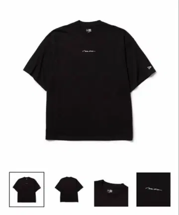 뉴에라 반팔 코튼 티셔츠 Handwritten Logo 블랙