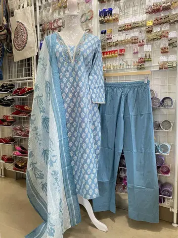 쿠르타, 팬츠, 숄 (3세트)