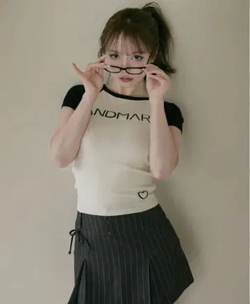 앤드메리 메리 로고 니트 톱