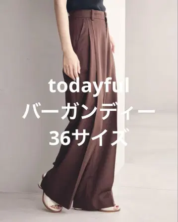 todayful 턱 와이드 트라우저 (36 버건디)