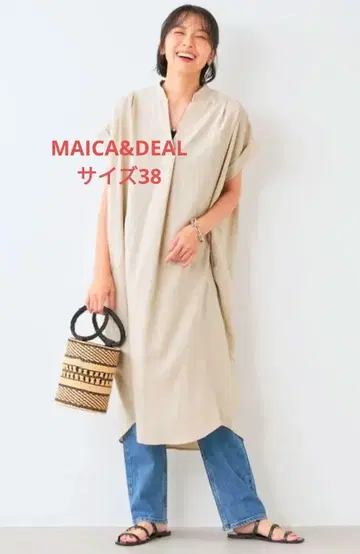 MAICA&DEAL 린넨 턱 숄더 원피스 38