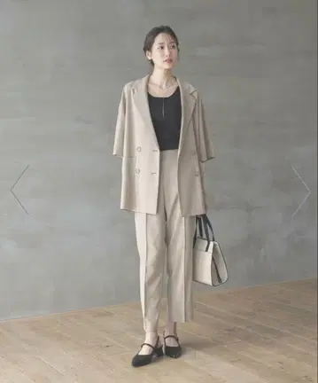 셋업 자켓 팬츠 베이지 여름